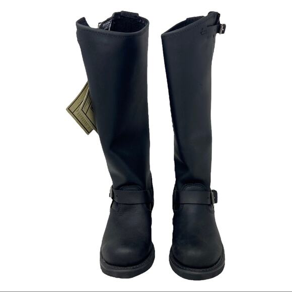 Frye Tall Engineer Boots 15R Black Leather Women’s Size 5 1/2 New With Tags - Picture 4 of 14